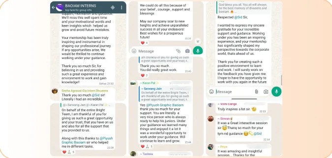Review feedback screenshots